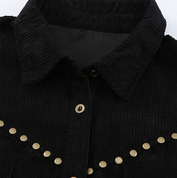 🆕⭐ Western boho Black corded studded shacket - Picture 7 of 11